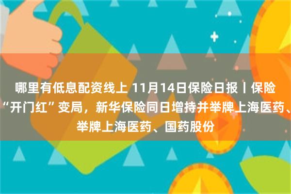 哪里有低息配资线上 11月14日保险日报丨保险业2025年“开门红”变局，新华保险同日增持并举牌上海医药、国药股份