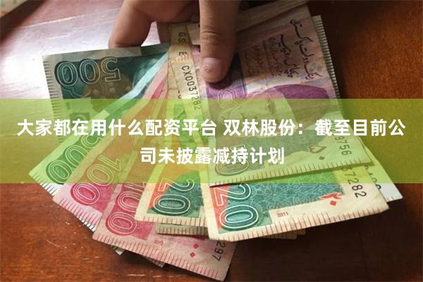 大家都在用什么配资平台 双林股份：截至目前公司未披露减持计划