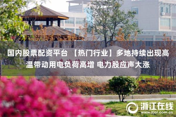 国内股票配资平台 【热门行业】多地持续出现高温带动用电负荷高增 电力股应声大涨