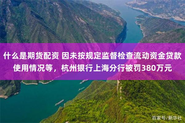什么是期货配资 因未按规定监督检查流动资金贷款使用情况等，杭州银行上海分行被罚380万元