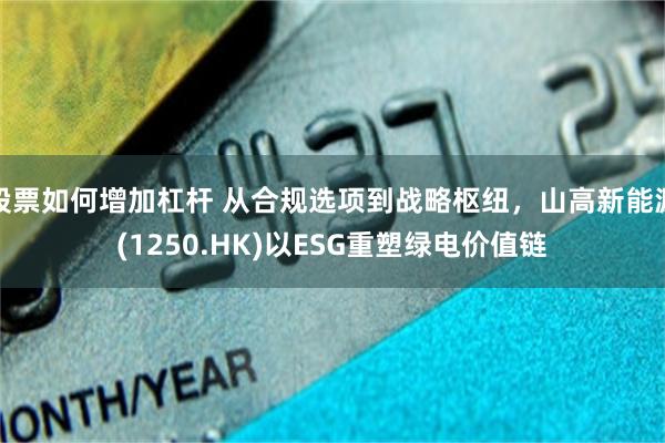 股票如何增加杠杆 从合规选项到战略枢纽，山高新能源(1250.HK)以ESG重塑绿电价值链