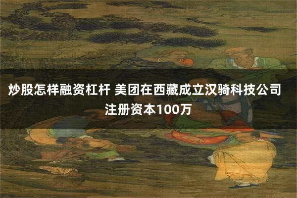 炒股怎样融资杠杆 美团在西藏成立汉骑科技公司  注册资本100万