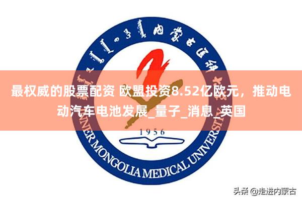 最权威的股票配资 欧盟投资8.52亿欧元，推动电动汽车电池发展_量子_消息_英国