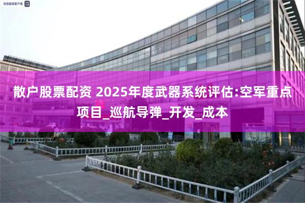 散户股票配资 2025年度武器系统评估:空军重点项目_巡航导弹_开发_成本