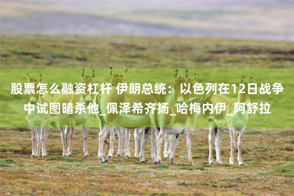 股票怎么融资杠杆 伊朗总统：以色列在12日战争中试图暗杀他_佩泽希齐扬_哈梅内伊_阿舒拉