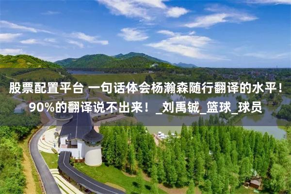 股票配置平台 一句话体会杨瀚森随行翻译的水平！90%的翻译说不出来！_刘禹铖_篮球_球员