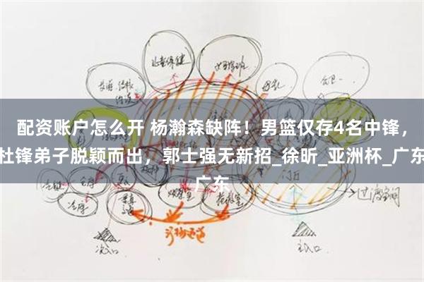 配资账户怎么开 杨瀚森缺阵！男篮仅存4名中锋，杜锋弟子脱颖而出，郭士强无新招_徐昕_亚洲杯_广东