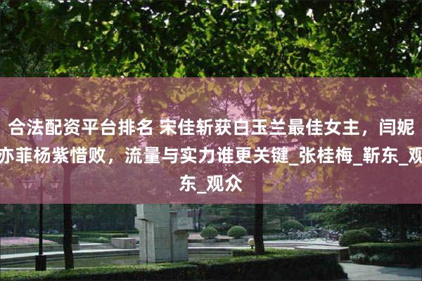 合法配资平台排名 宋佳斩获白玉兰最佳女主，闫妮刘亦菲杨紫惜败，流量与实力谁更关键_张桂梅_靳东_观众