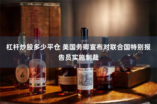 杠杆炒股多少平仓 美国务卿宣布对联合国特别报告员实施制裁