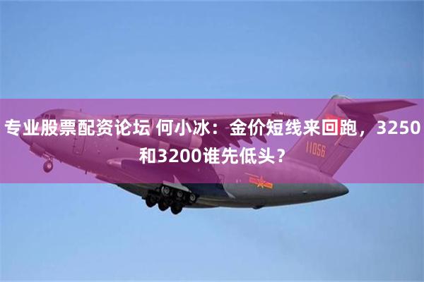 专业股票配资论坛 何小冰:金价短线来回跑,3250和3200谁先低头?