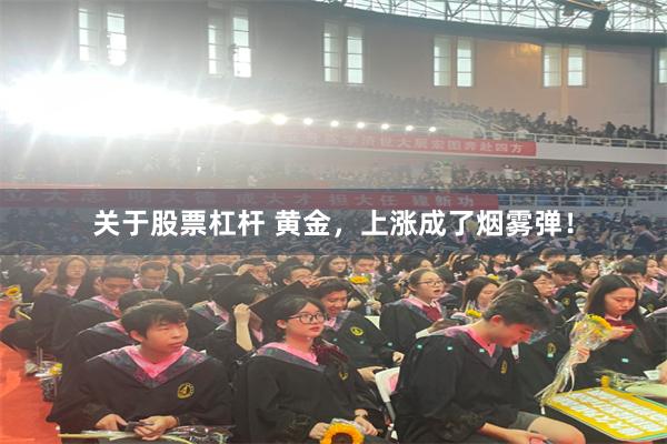 关于股票杠杆 黄金，上涨成了烟雾弹！