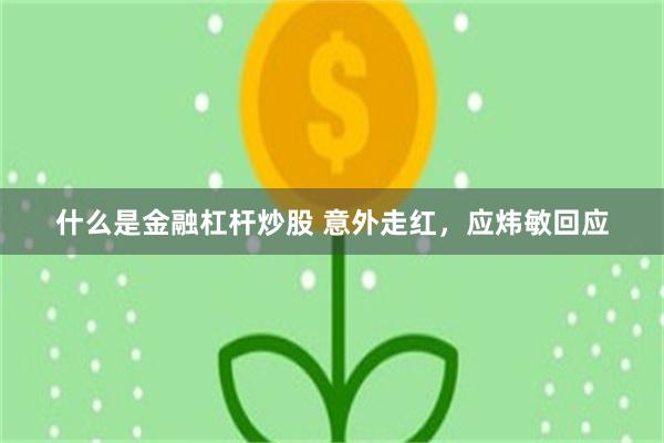 什么是金融杠杆炒股 意外走红,应炜敏回应