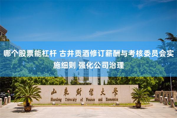 哪个股票能杠杆 古井贡酒修订薪酬与考核委员会实施细则 强化公司治理