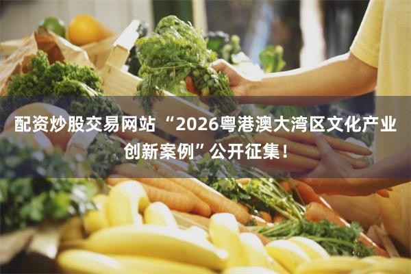 配资炒股交易网站 “2026粤港澳大湾区文化产业创新案例”公开征集!