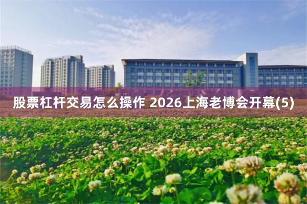 股票杠杆交易怎么操作 2026上海老博会开幕(5)