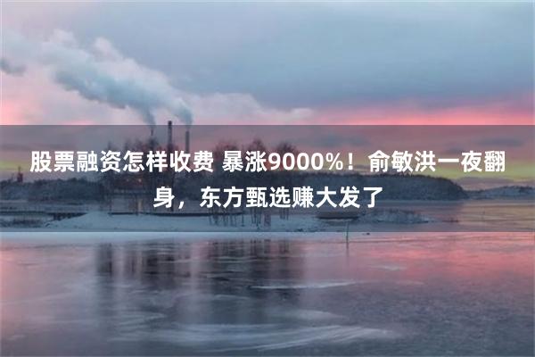 股票融资怎样收费 暴涨9000%！俞敏洪一夜翻身，东方甄选赚大发了