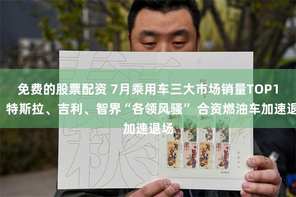 免费的股票配资 7月乘用车三大市场销量TOP10:特斯拉、吉利、智界“各领风骚” 合资燃油车加速退场