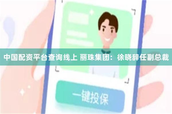 中国配资平台查询线上 丽珠集团:徐晓辞任副总裁
