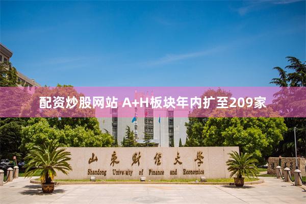 配资炒股网站 A+H板块年内扩至209家